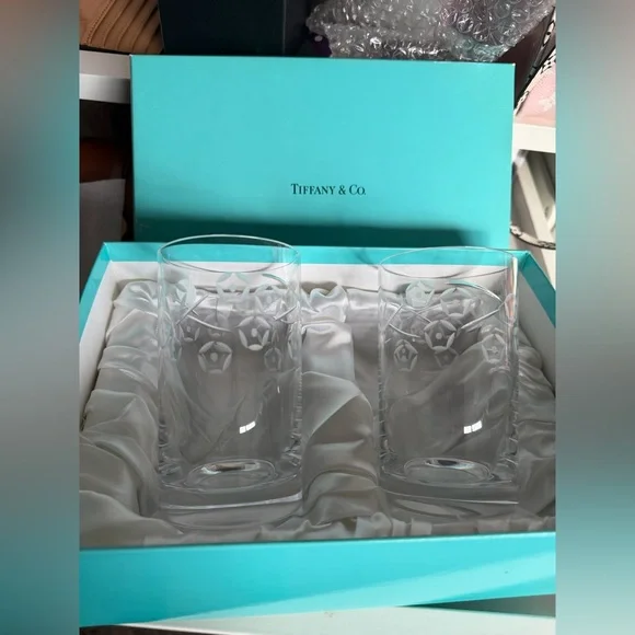 Tiffany & Co. Clear Etched Crystal Highball Glasses (Pair) - Picture 1 of 5